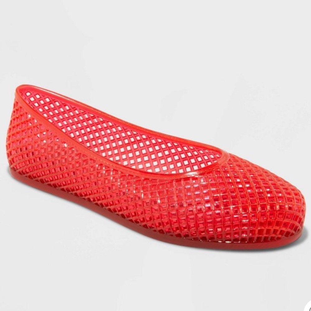NWT Wild Fable Jelly Red Flats Women’s Size 7 (ballet flats)